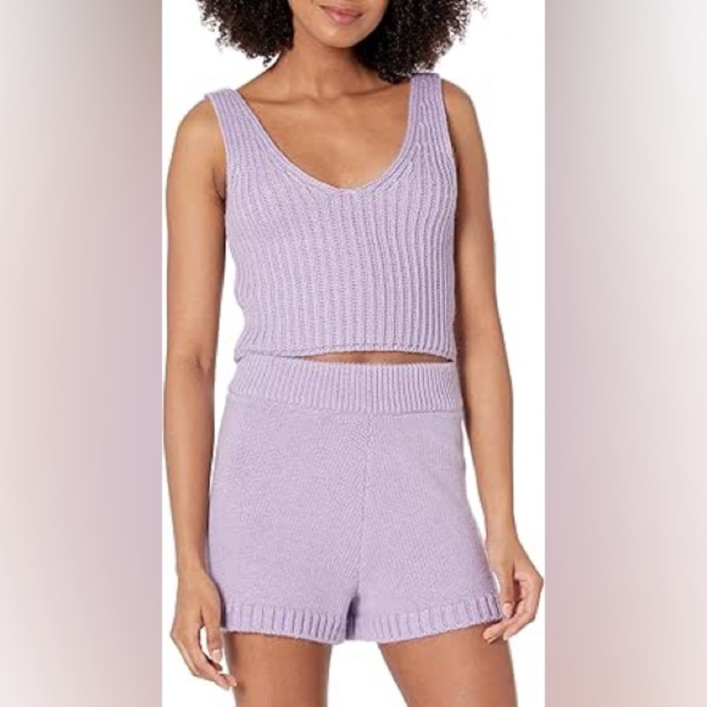 Lavender Knit Crop Top